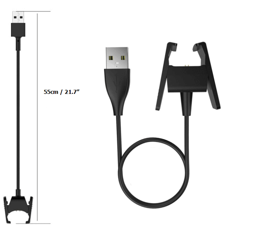 Fitbit Charge 3 And 4 Replacement USB Charger Charging Cable Dock 1M 3FT 55CM