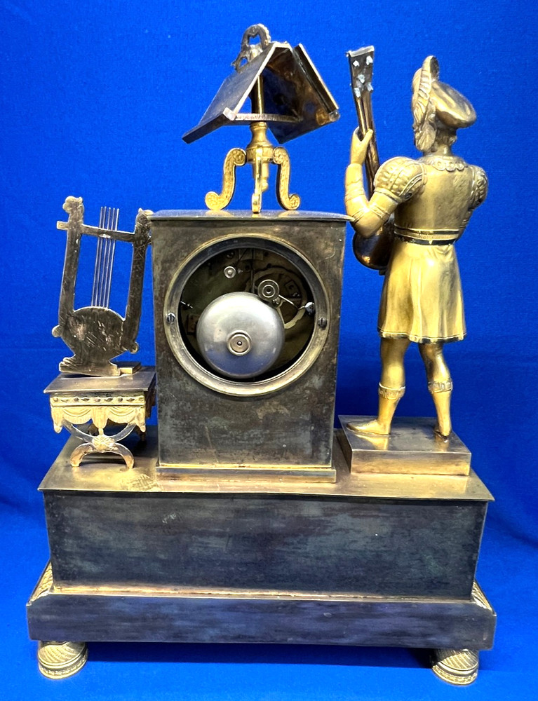 Antique French Minstrel Silk Thread Mantel Clock *