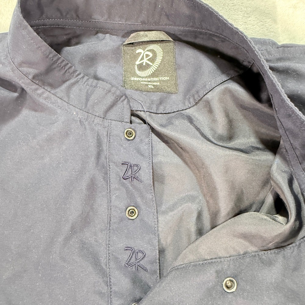 Zero Restriction Mens XL Navy Blue Microfiber Golf Pullover Windshirt Jacket