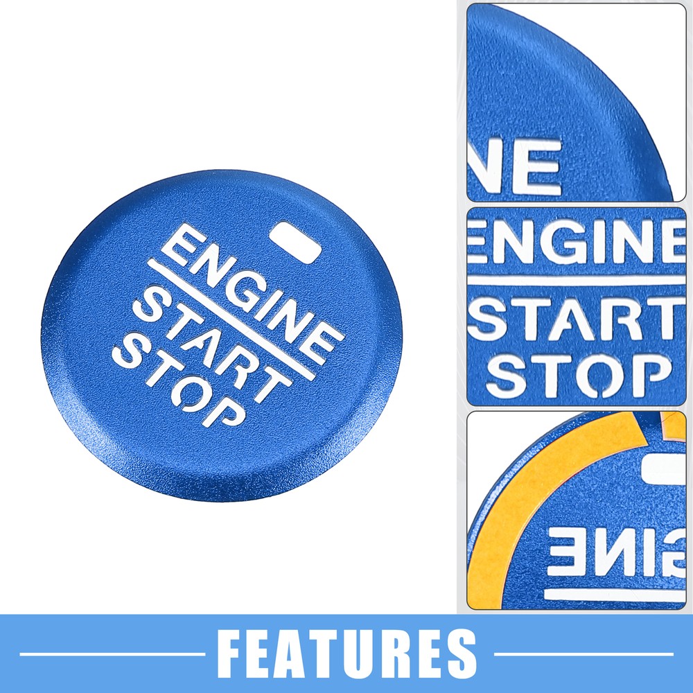 Engine Start Stop Ignition Button Cover Decal for Ford for Mustang 15-21 Blue