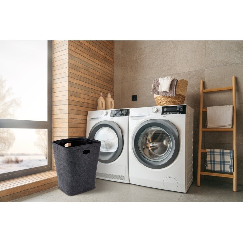 Felt Laundry Hamper W/ Handles Moisture Wicking Durable Storage Solution New