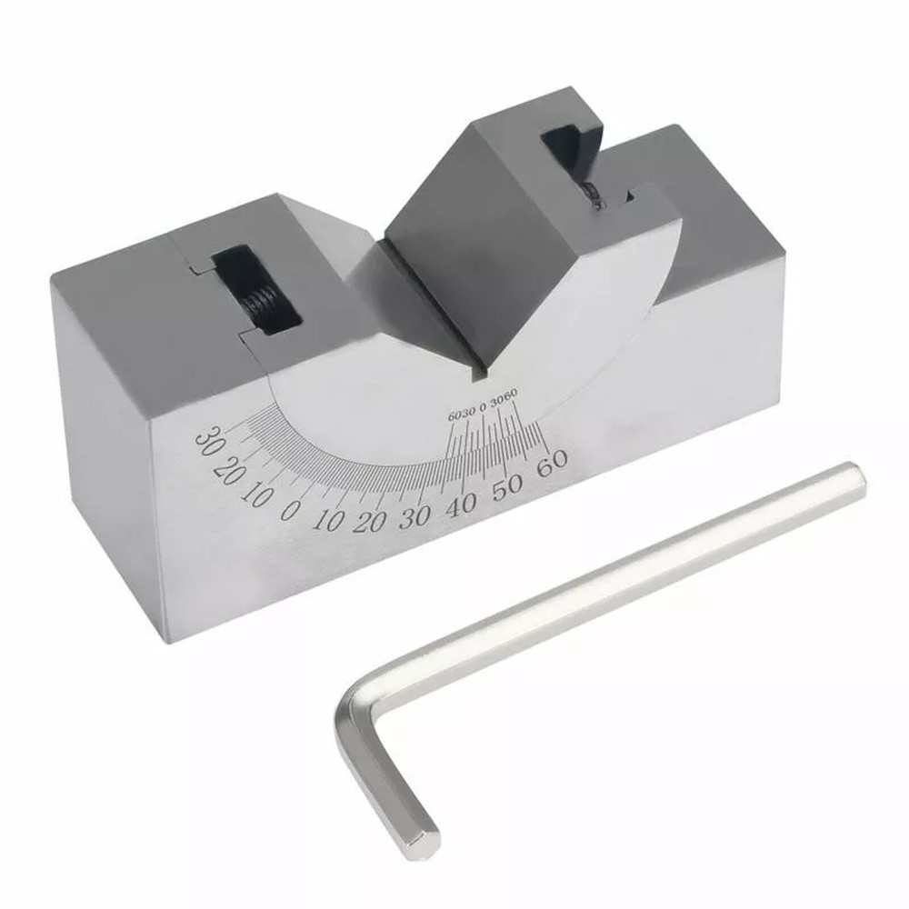 NEW Toolmaker Gauge Micro Adjustable 0°-60° Angle V Block Milling Setupwith Box