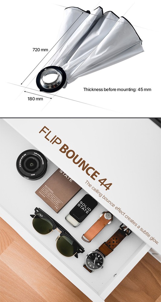SMDV FLIP BOUNCE 44 w/ Bag /Studio Photography Top Light Diffuser Ceiling Effect