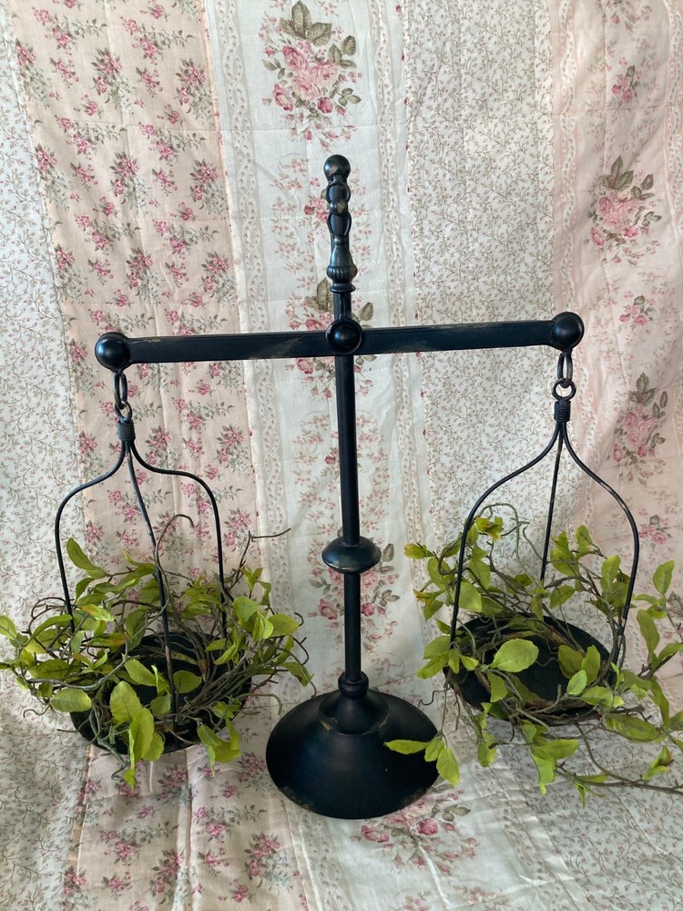 vintage style scales with greenery
