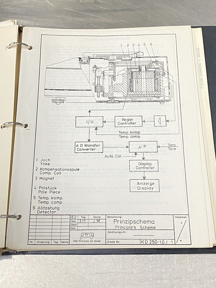 Precisa 250 80A 3000D Electronic Balance - Users Guide / Instructions Manual