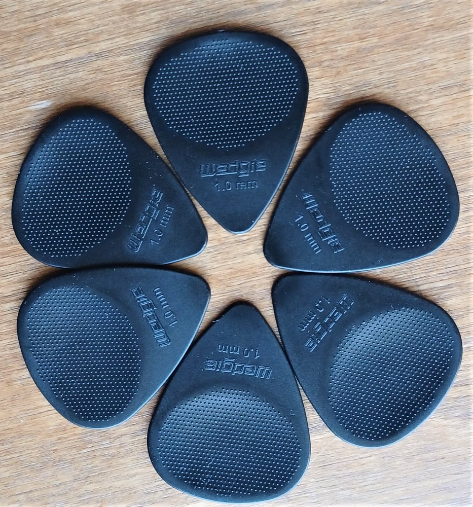 Wedgie XT Textured Nylon Guitar Picks 1.0mm Black 6 Pk