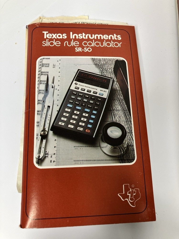 Vintage Texas Instruments SR-50 Slide Rule Calculator Case Box - Untested