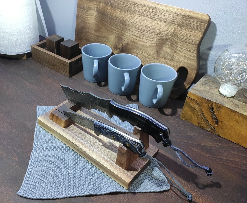 HeSy Handmade Dual Display Stand from solid walnut wood