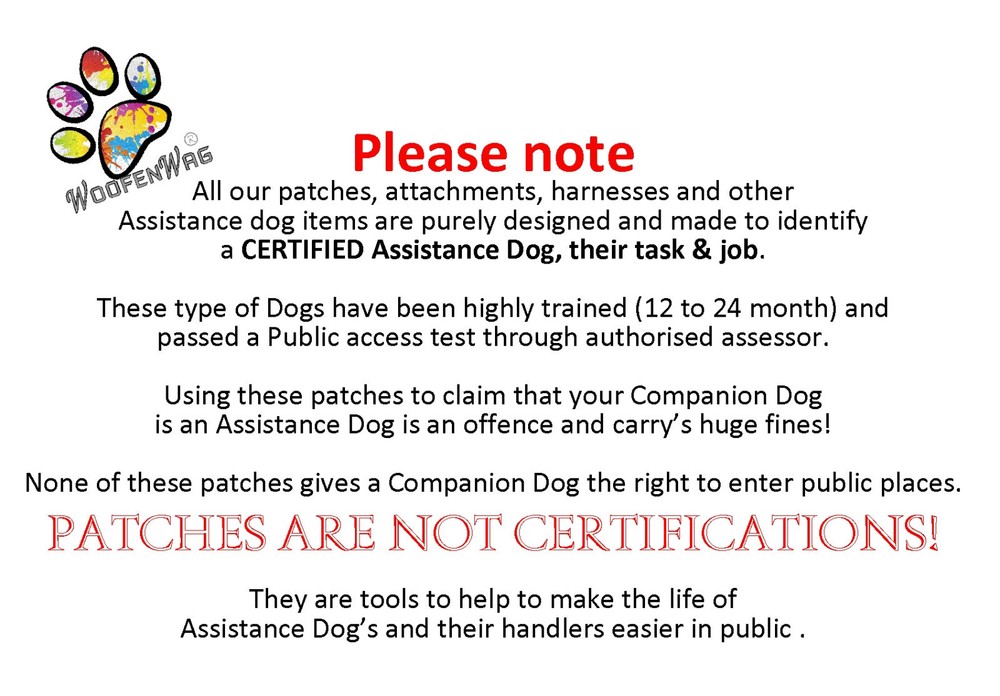 NEW K9 Embroidered Assistance DOG Patch iron on