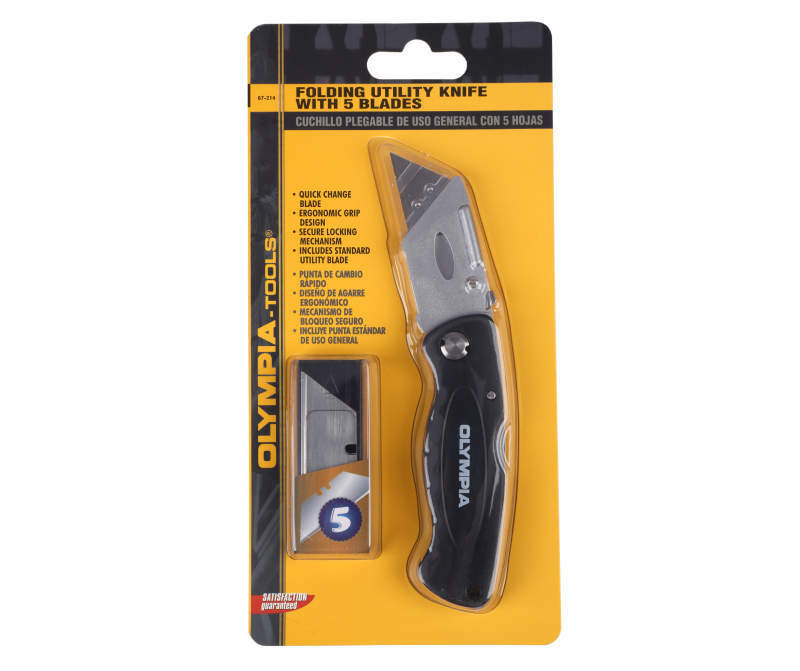 FOLDING UTILITY KNIFE WITH 5 BLADES