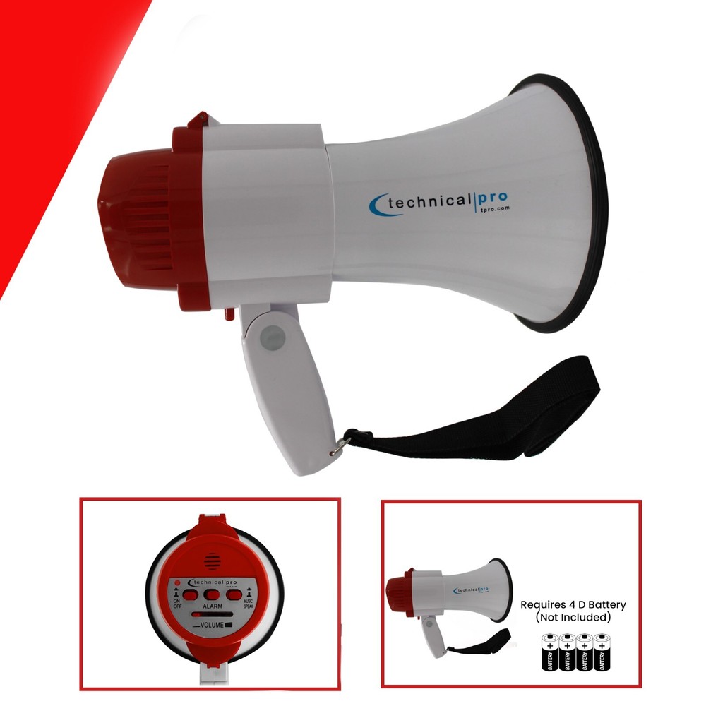 Portable Megaphone Bullhorn PA System Siren Record Function Adjustable Volume