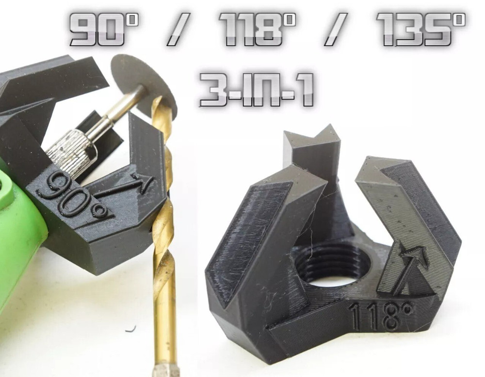Drill Bit Sharpener Guide w/ 3 angles for Dremel Rotary Tool (M19-2 Thread)