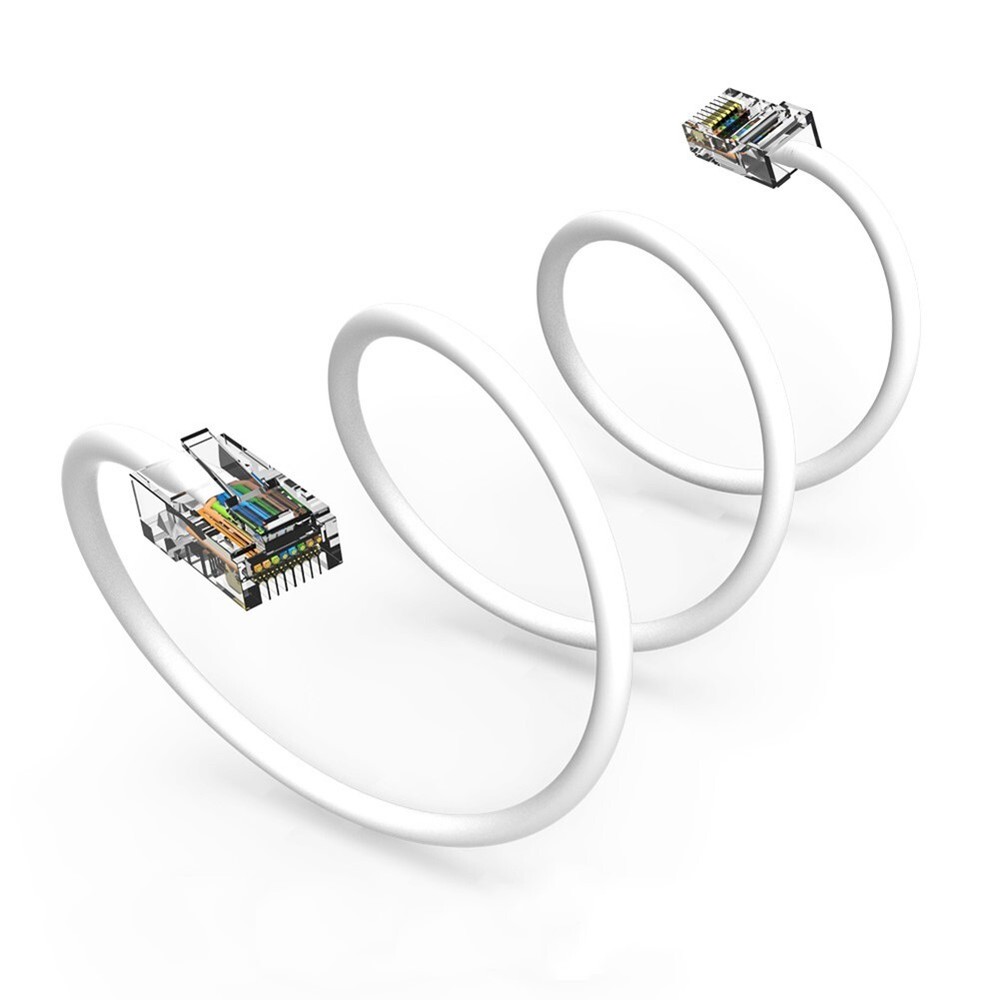 3FT Cat5e RJ45 Ethernet LAN Network UTP Non-Booted Patch Cable Copper White