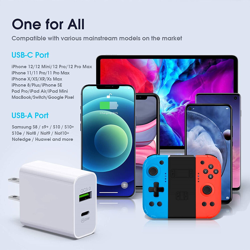 For iPhone 14 13 12 11 20W Fast Charger Block USB Type C Wall Power Adapter Lot