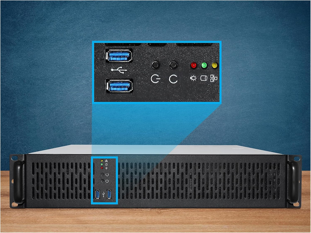 2U Server Chassis Rackmount Case, 4X 3.5 Bays, 2X 2.5 Devices, Micro-Atx Compati