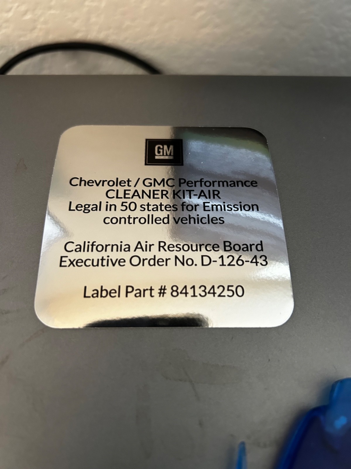 Chevrolet / GMC Perf Cleaner Kit-Air CARB (D-126-43) Sticker