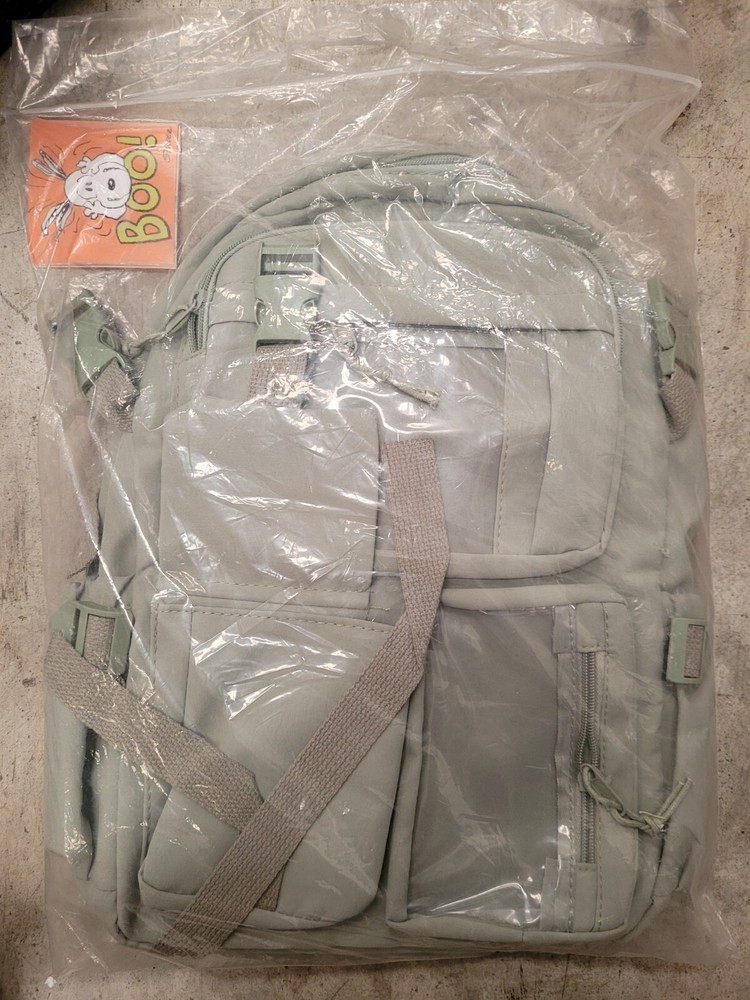 Green Multi-Pocket School Utility Backpack