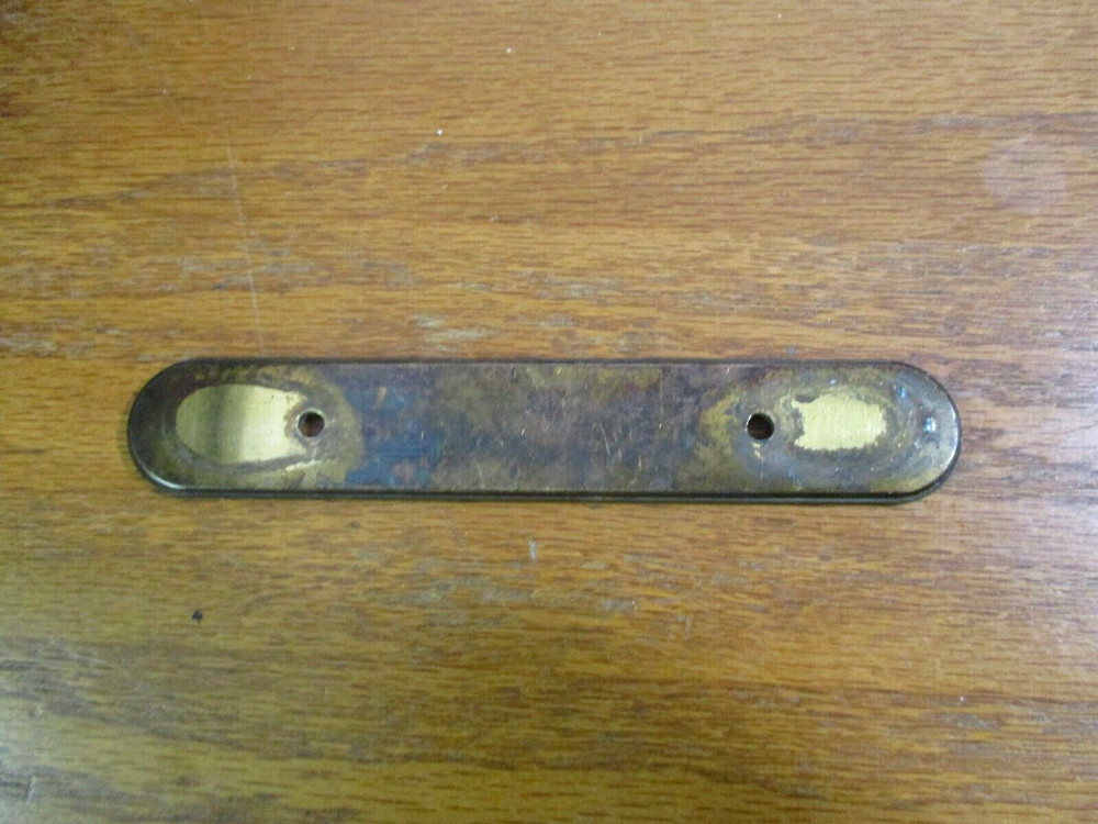 Amerock H6-3871 Aged Tarnished Dark Brass Pull Handle Backplate 3" Centers Vtg