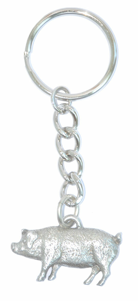 Pig Keychain Pewter