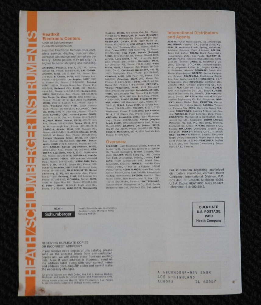 1978 Heath Schlumberger Instruments Catalog Benton Harbor MI Oscilloscopes Kit