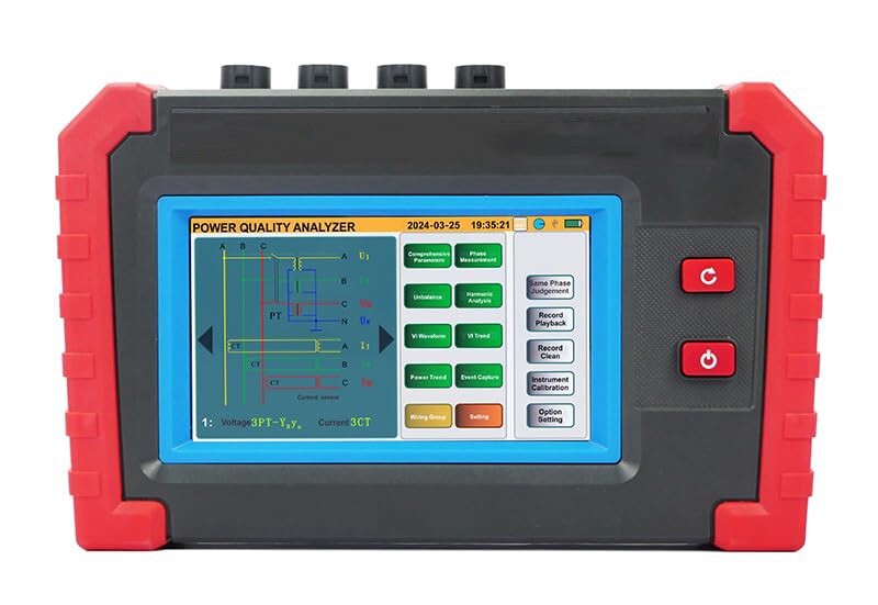 3 Phase Power Quality Analyzer with Range 10mA~6000A USB Communication Interface