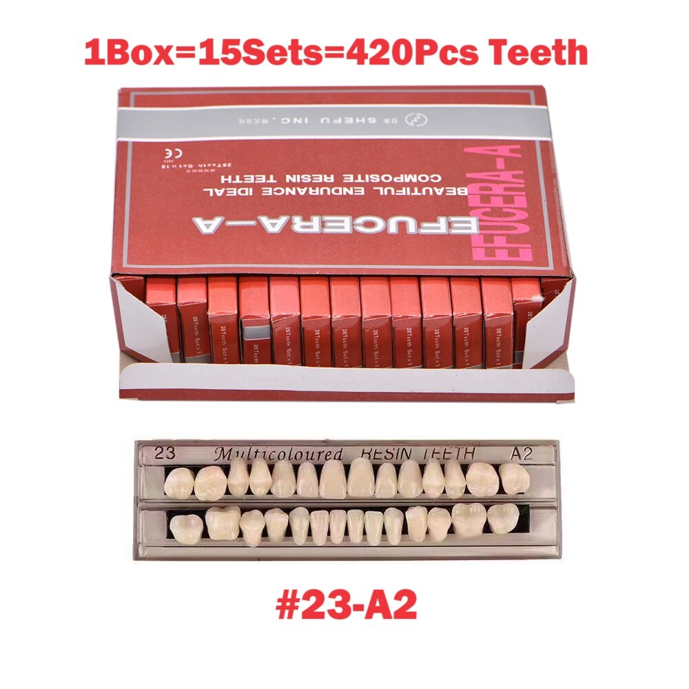 15Sets Dental Acrylic Resin Denture #23A2 Shade False Teeth Full Set Upper Lower