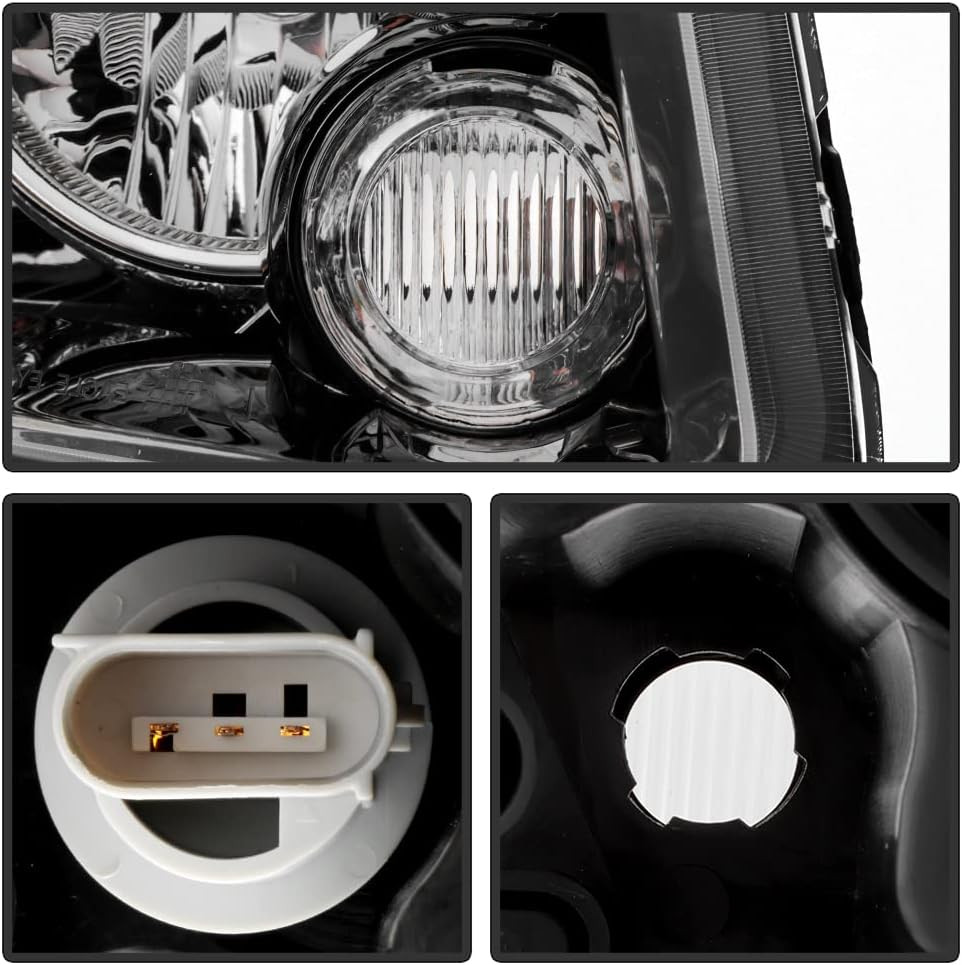 - for [Black Bezel W/Halogen Type] 2013-2017 Jeep Compass Headlight Headlamp Rep