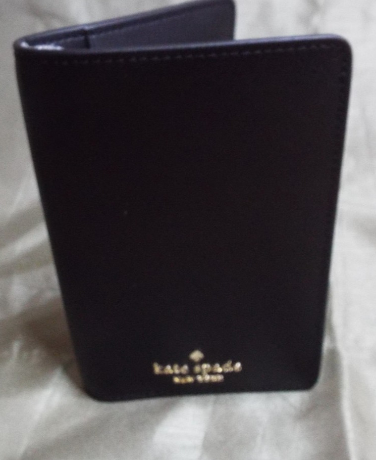 NWT Kate Spade Madison Saffiano Leather Passport Holder Black KC577