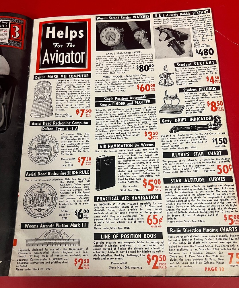 1939 KARL ORT AVIATION CATALOG – ORIGINAL PRE-WAR REFERENCE