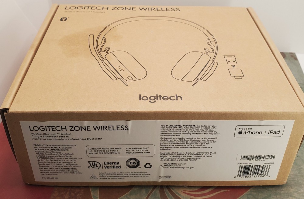 Logitech Zone Wireless Bluetooth Headset Compatible With iPhone iPad 981-000913