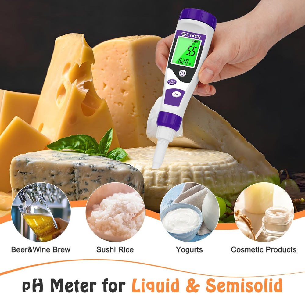 EZTOCH Food pH Meter, Digital Meter for Fermentation Canning...