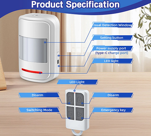 Camper-Van-Motorhome-Caravan Wireless Remote Alarm Security Entry Motion Sensor
