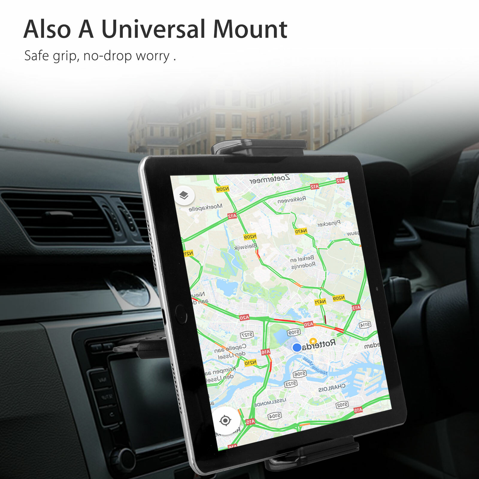 360° Car CD Slot Holder Mount Stand Universal for Galaxy Tab iPad Tablet Phone