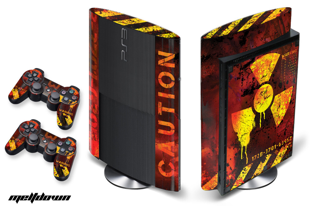 Skin Decal For PS3 Super Slim PlayStation 3  Console + Controller Meltdown
