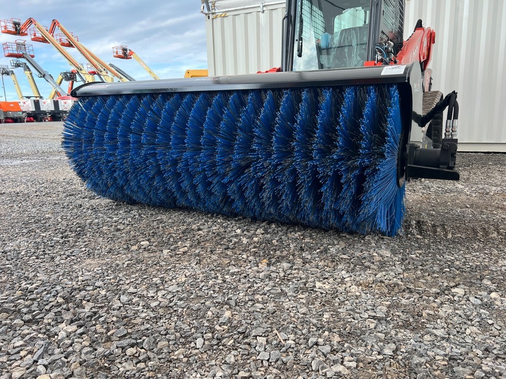 2025 84" Hydraulic Angle Broom Skid Steer Attachment. Regular Flow Hydraulics.