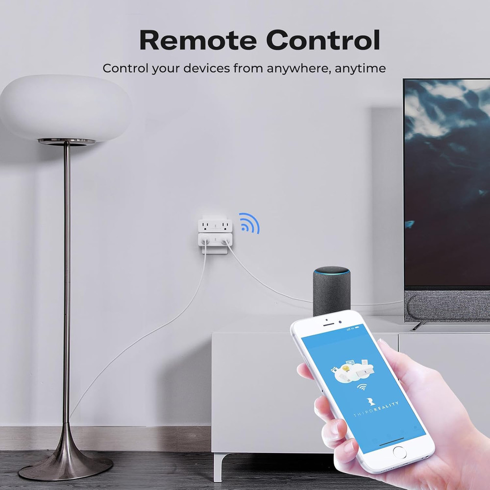 Smart Dual Plug 1 Pack Zigbee 2-in-1 Smart Outlet with Independ.