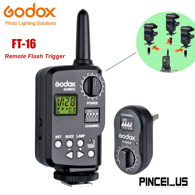 Godox FT-16 Wireless Remote Flash Trigger 433MHZ 16CH 164FT For Godox WITSTRO
