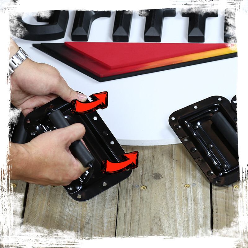 PA Speaker Cabinet Handles - Recessed Metal Flip Spring Road Flight Trunk Case