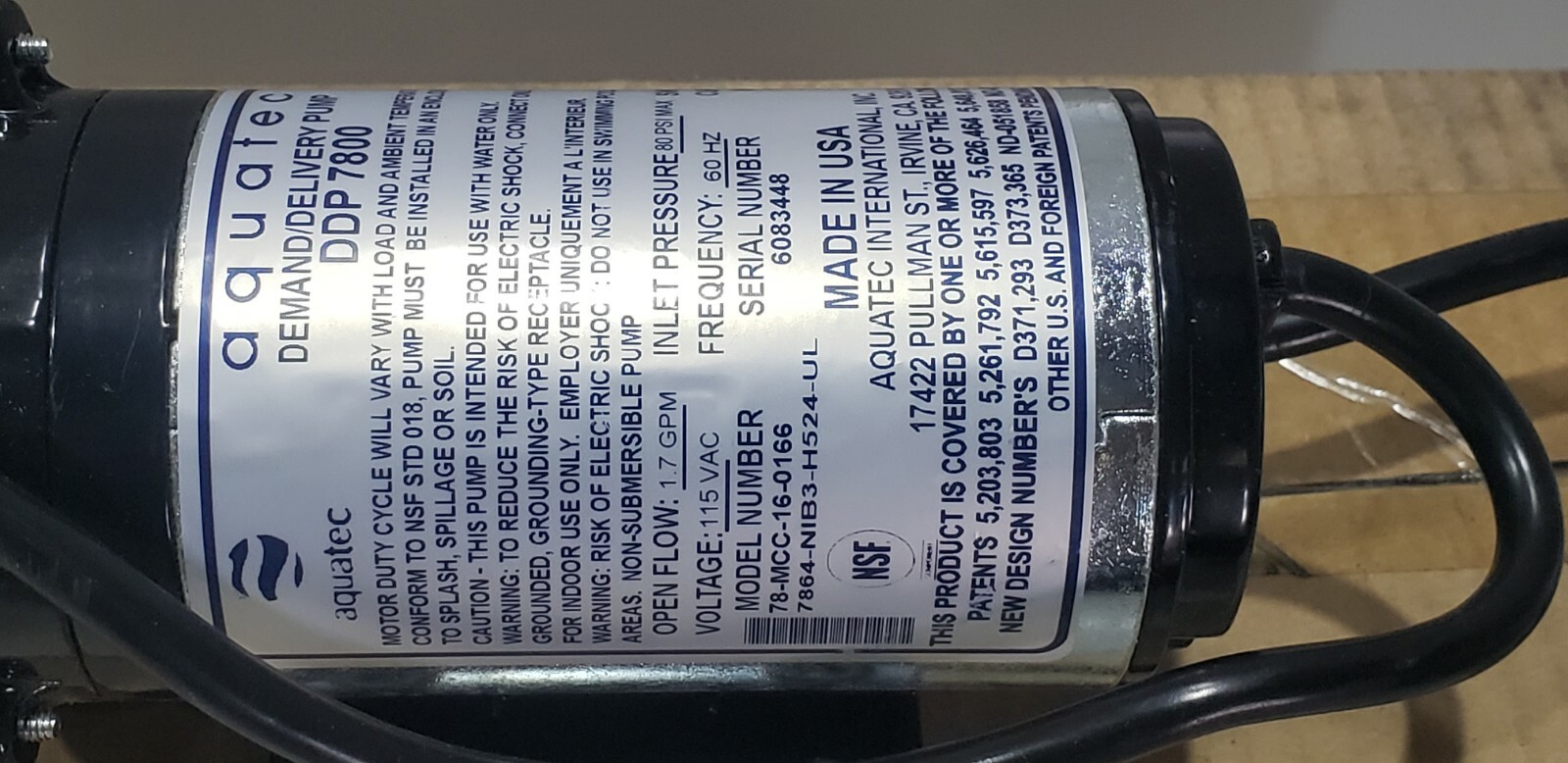 Welbilt Aquatech 16-0166 Pump Diaphragm 115 V Mtr 60 Hz - Genuine DDP7800 Lancer