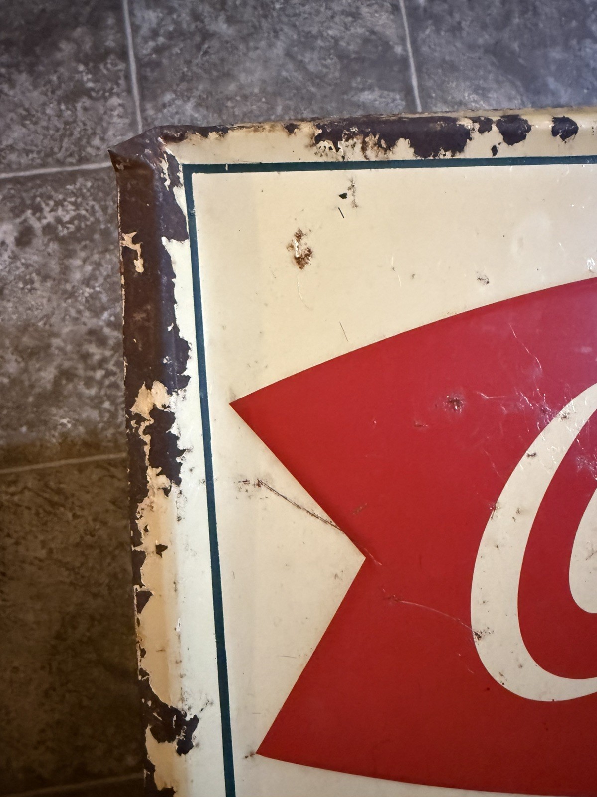 1950's Coca Cola Fishtail Delicious with Food Metal Menu Chalkboard Sign!