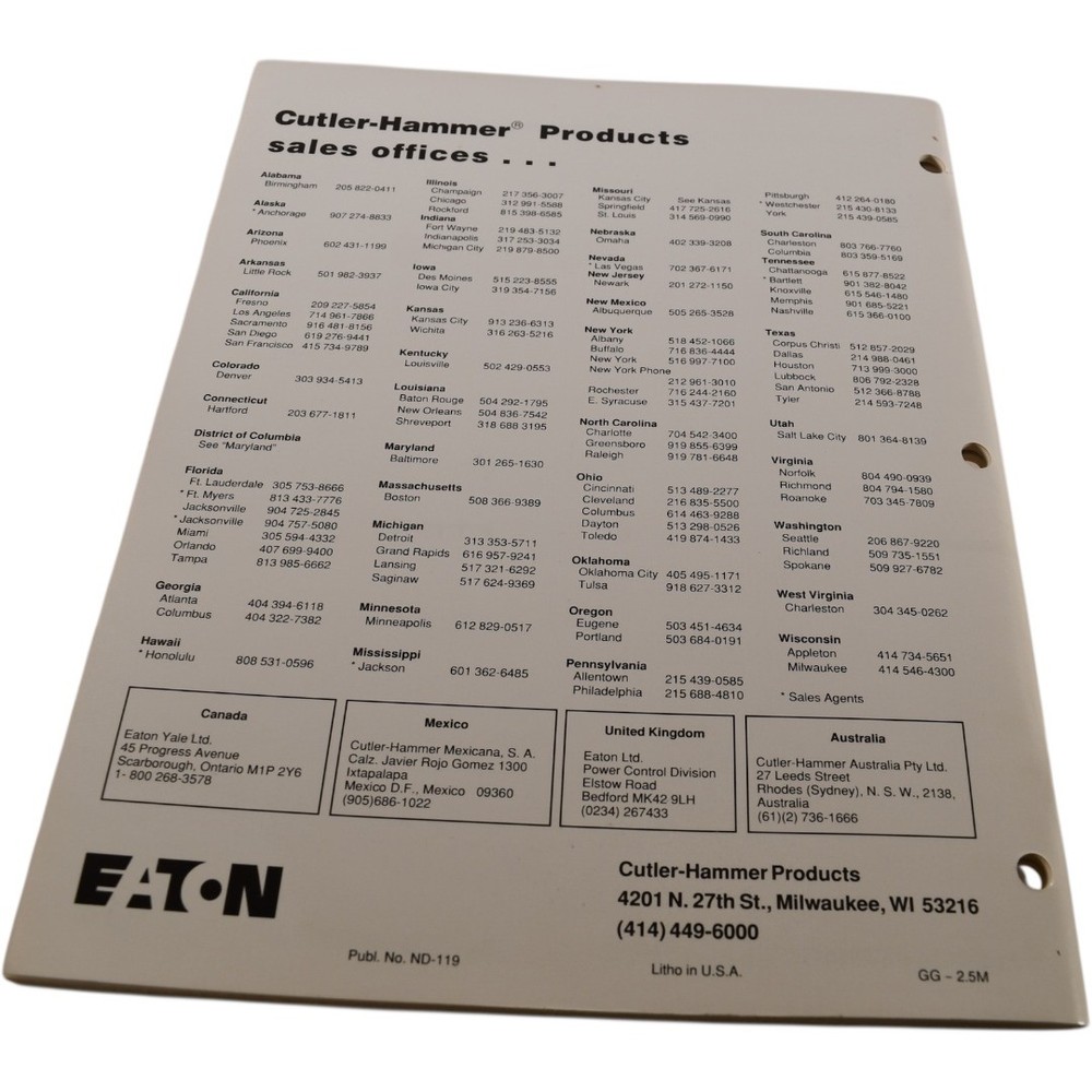 NEW Eaton ND-119 D100 Micro PC User Manual Computer Programming Data Acquisition