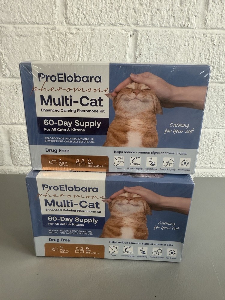 2x ProElobara Pheromone Multi-Cat Enhanced Calming Pheromone kit Exp 2027