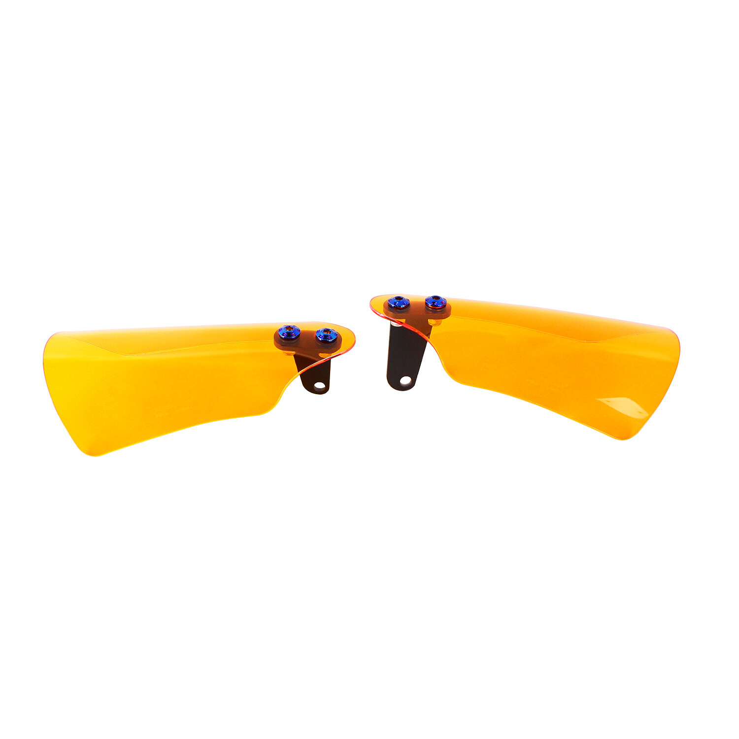 Sunset Orange Acrylic Hand Grips Guard Air Deflector on Rear Mirrors Fits Harley