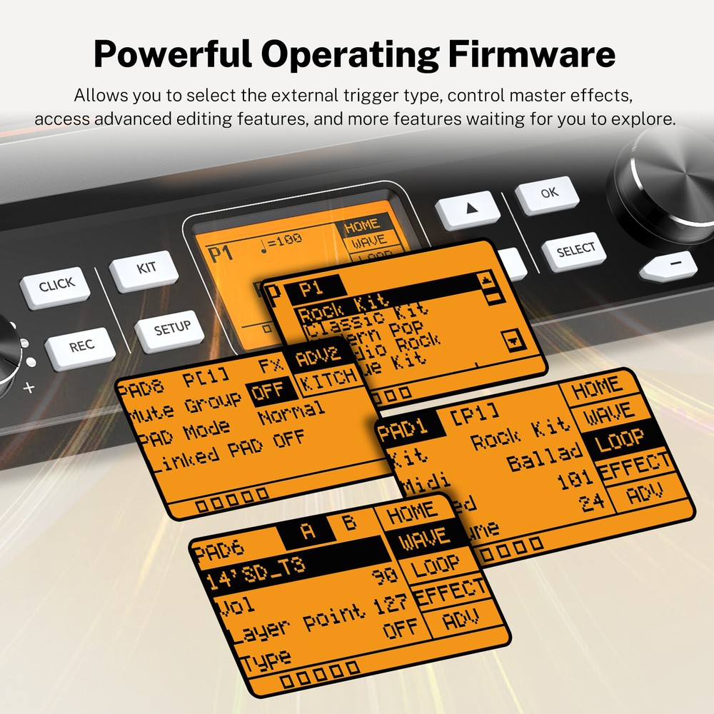 PD705 Percussion Pad 9-Trigger Sample Multipad Tabletop Electric Drum USB MIDI