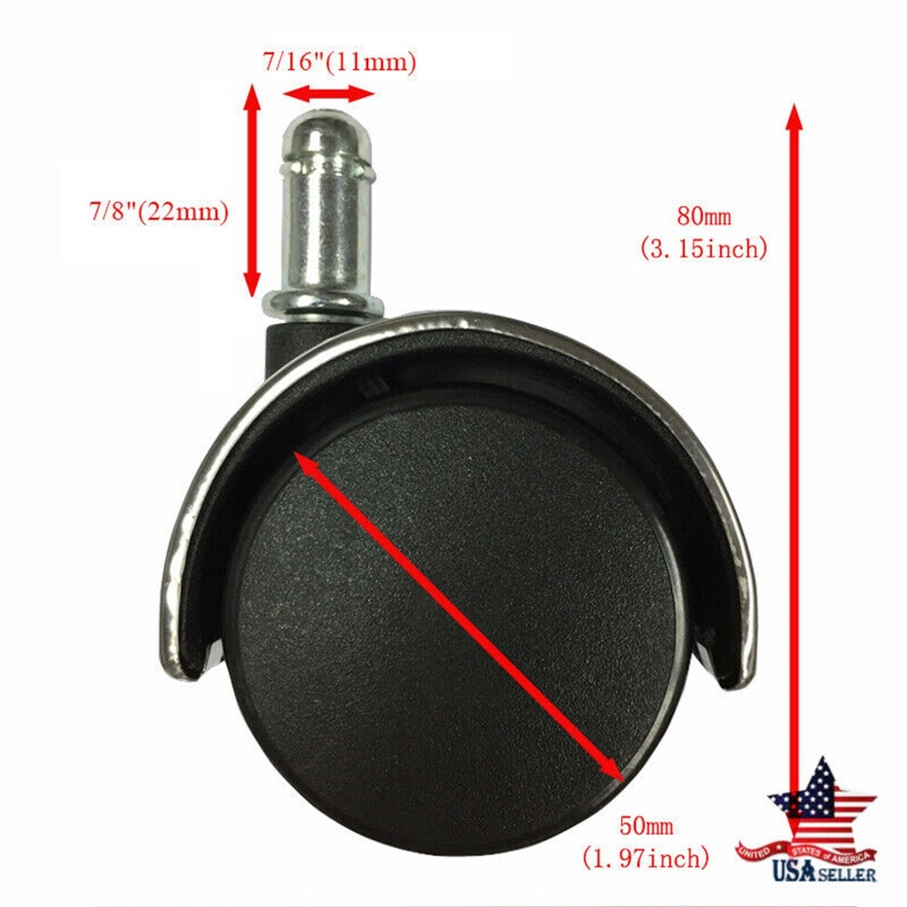 5PCS Office Chair Caster Swivel Wheels Replacement Heavy Duty 2 inch