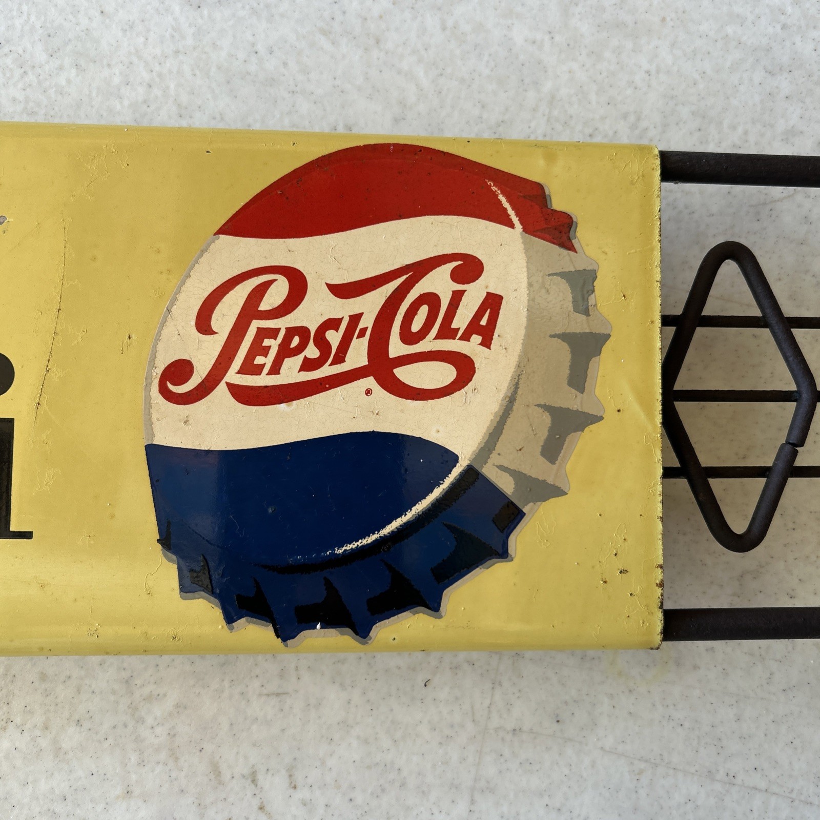 Vintage Have A Pepsi-Cola" Advertising Soda Screen Door Pull Push Bar Expandable