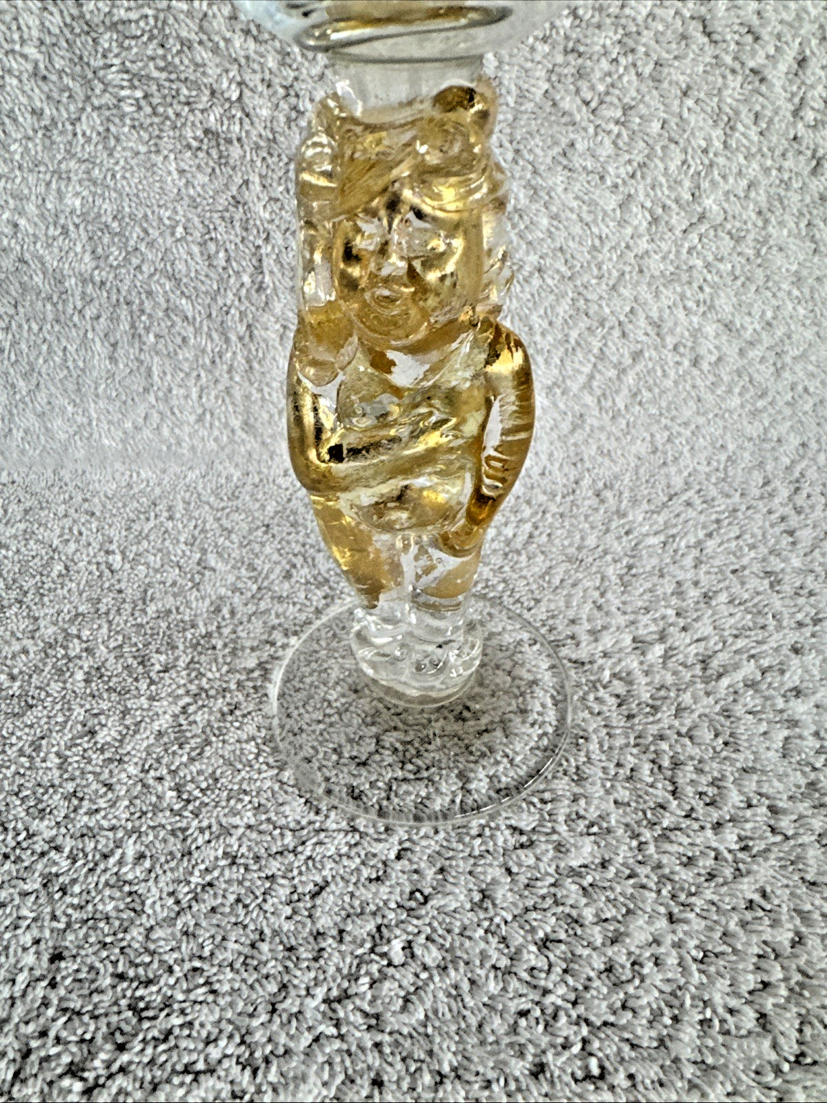 Gold Buddha Stem Glass Worshiping Goblet / Offering Goblet