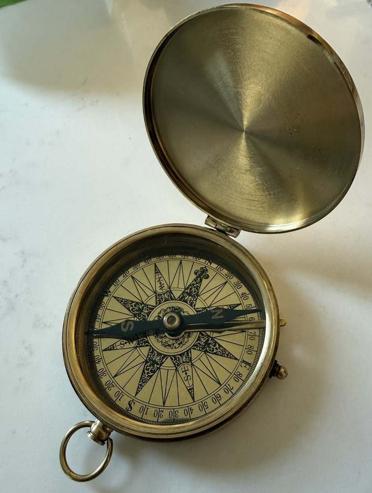 Brass Compass Maritime solid travel