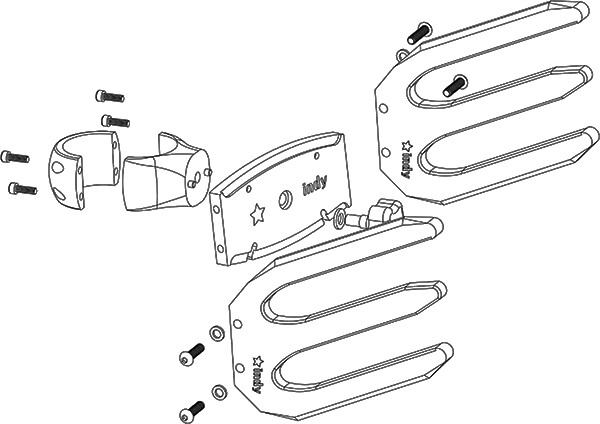 Indy Max Quick Release Boat Wakeboard Tower Rack Anodized Angle Free Adjustable