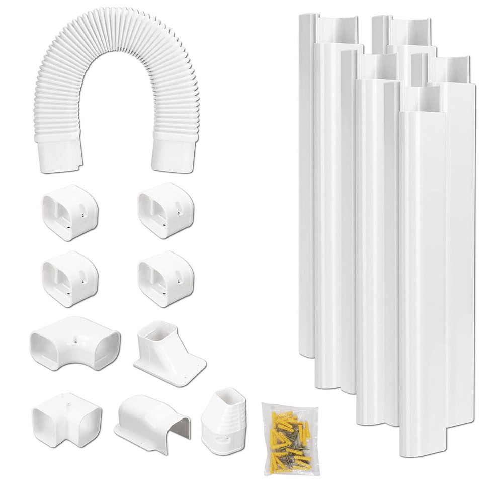 3" x 9.5 Ft PVC Line Set Cover for Mini Split AC Ductless System
